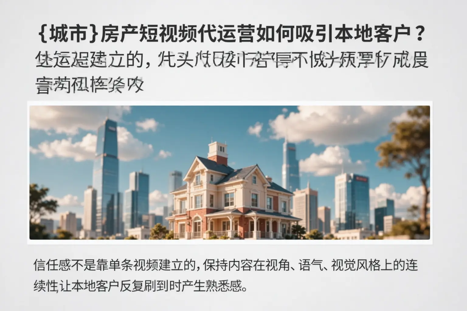 海口房产短视频代运营如何吸引本地客户？