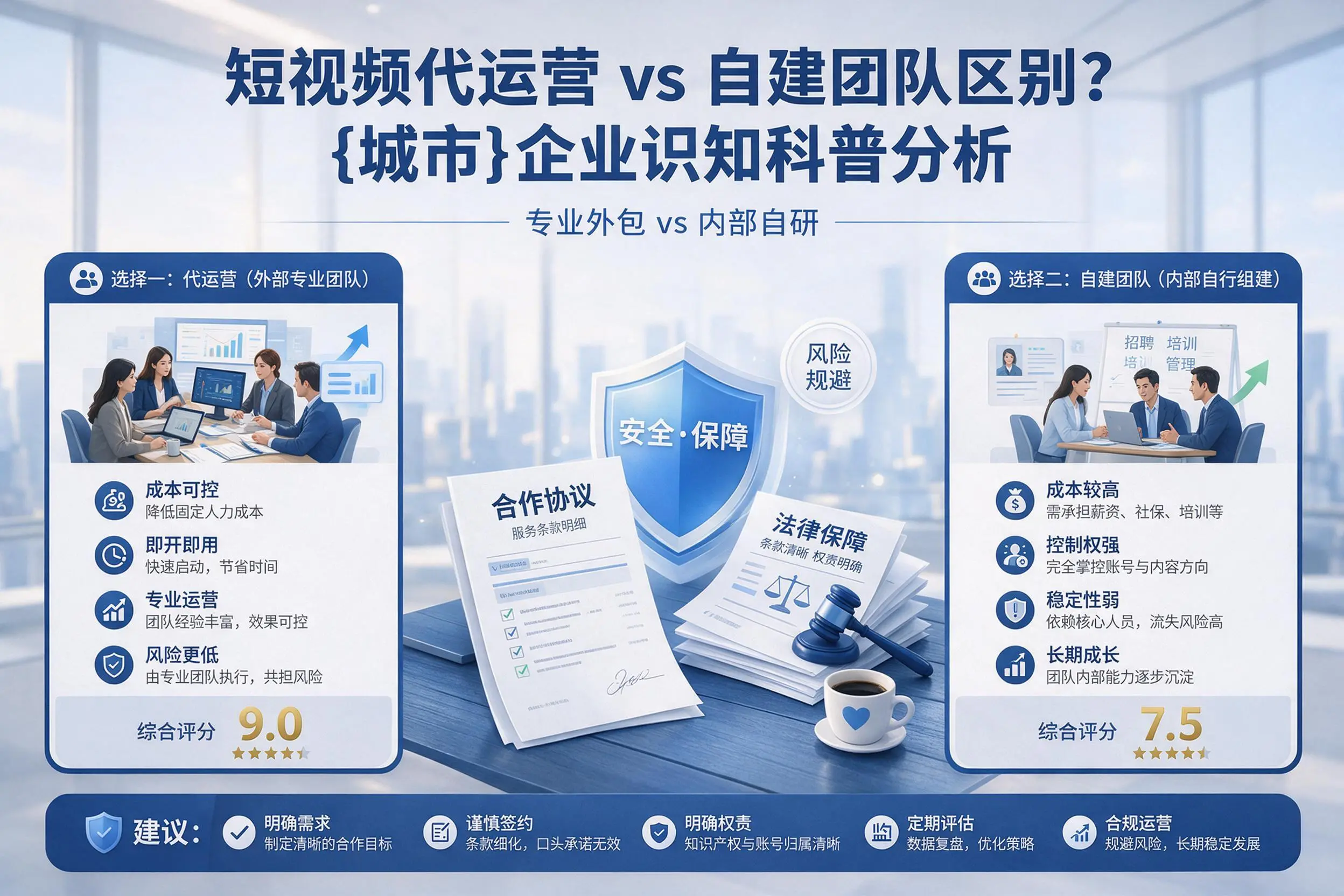 短视频代运营与自建团队区别？海口企业认知科普分析