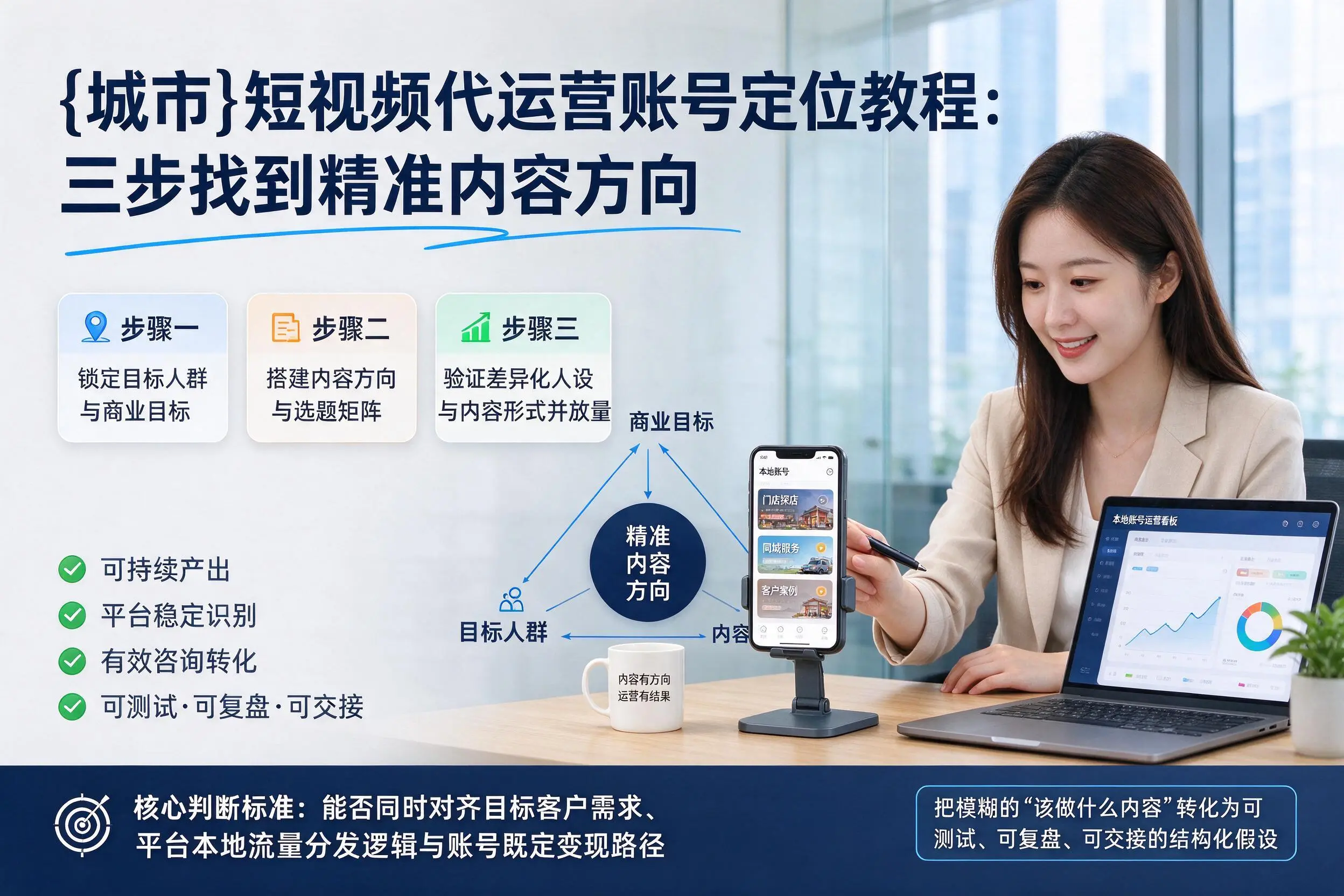 海口短视频代运营账号定位教程：三步找到精准内容方向