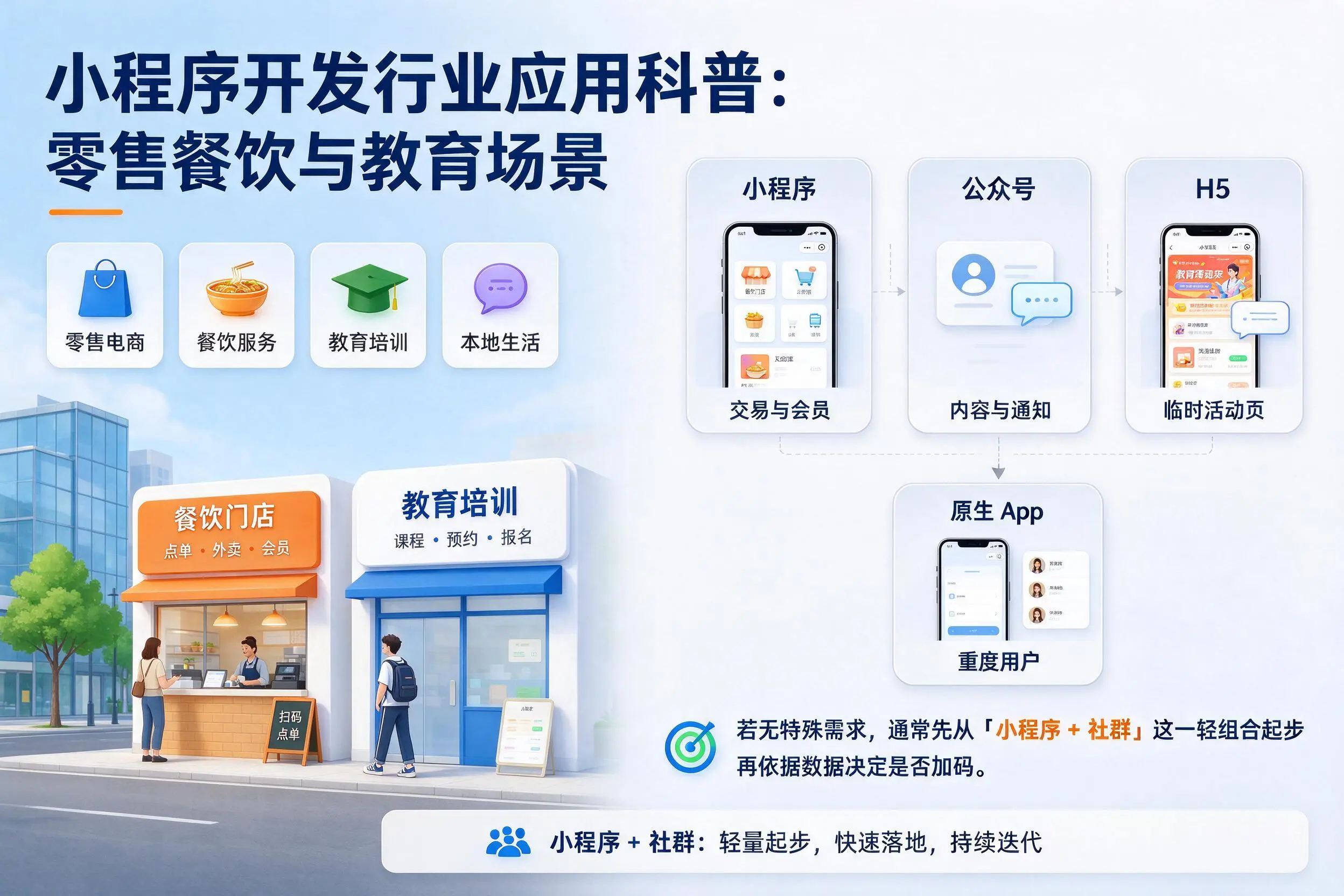 海口小程序开发行业应用科普：零售餐饮与教育场景