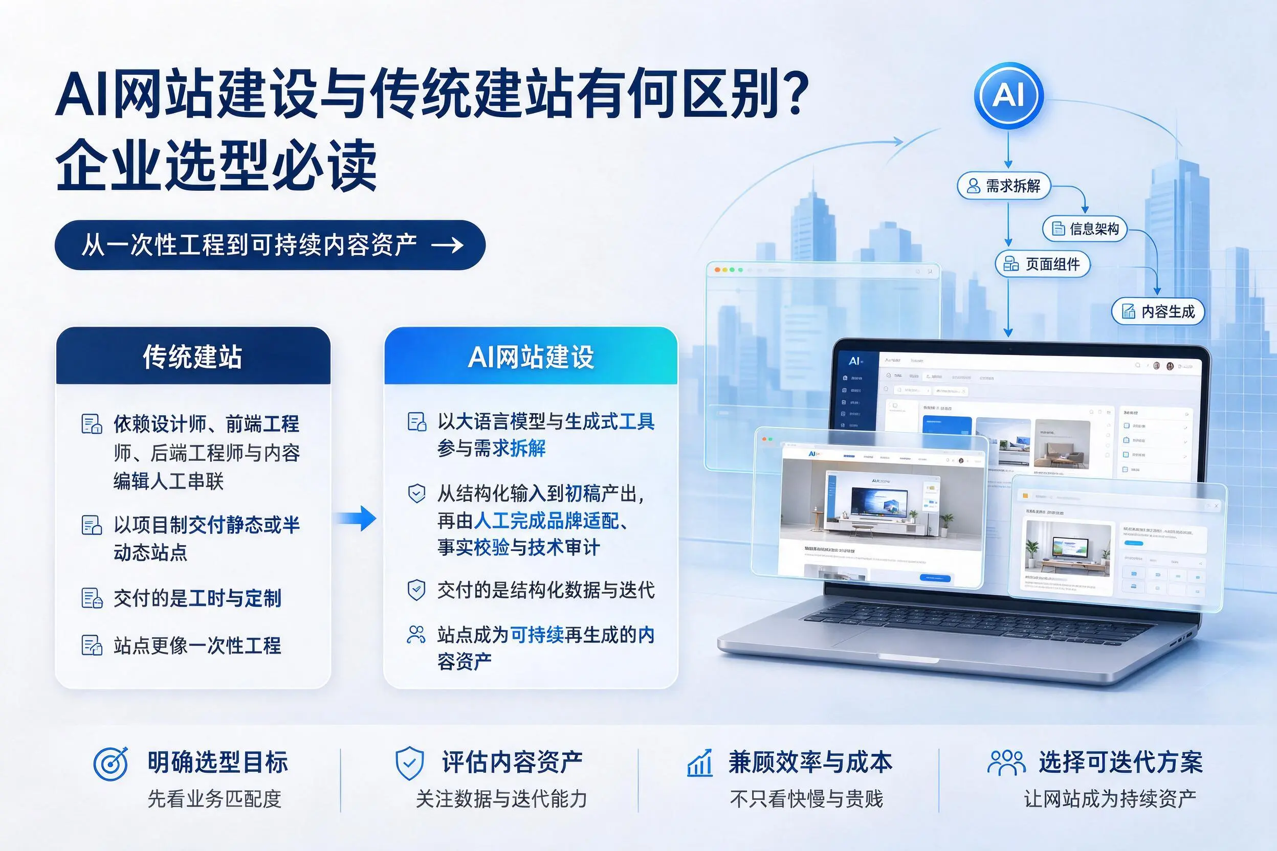 AI网站建设与传统建站有何区别?海口企业选型必读