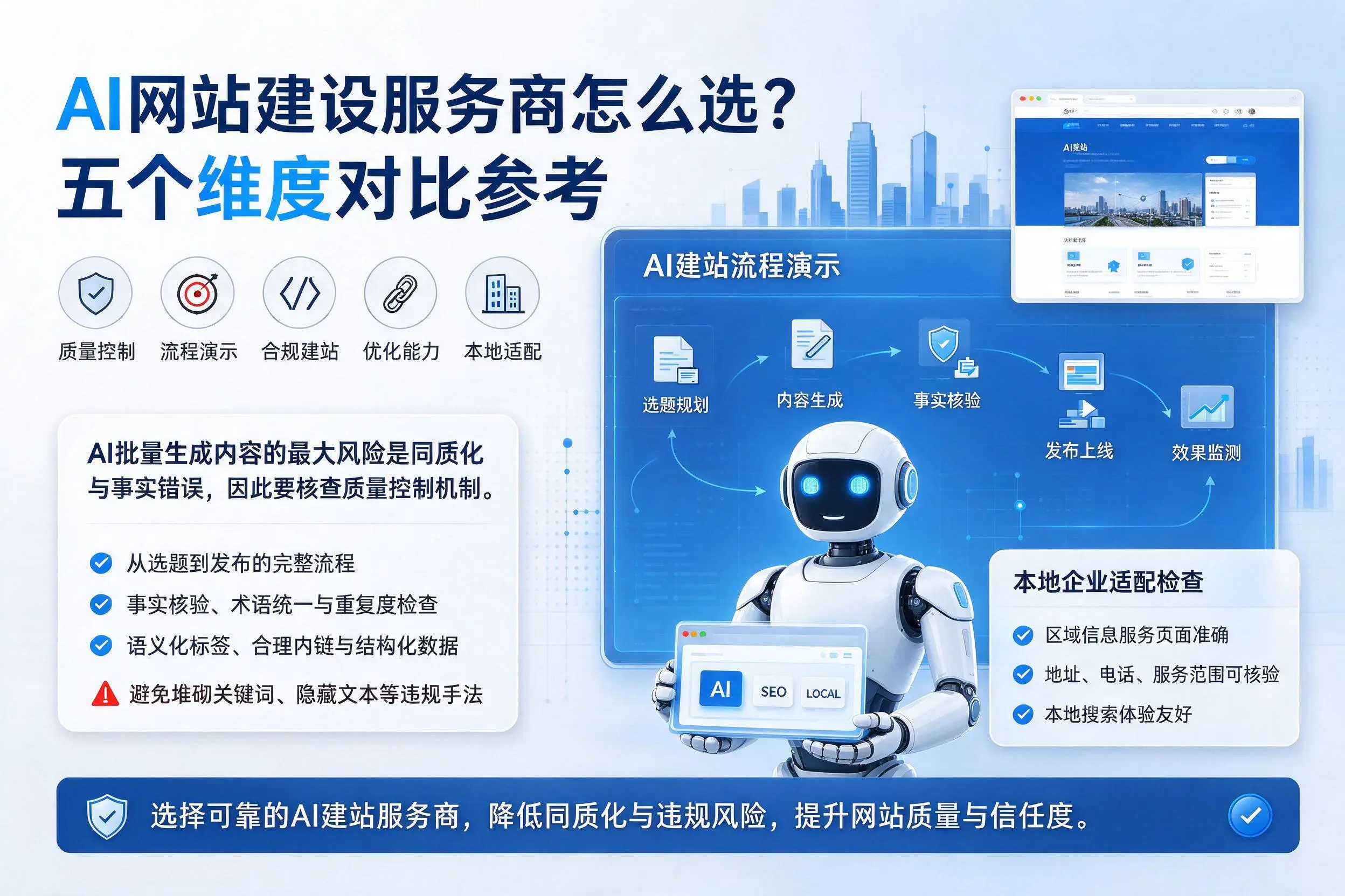 海口AI网站建设服务商怎么选？五个维度对比参考