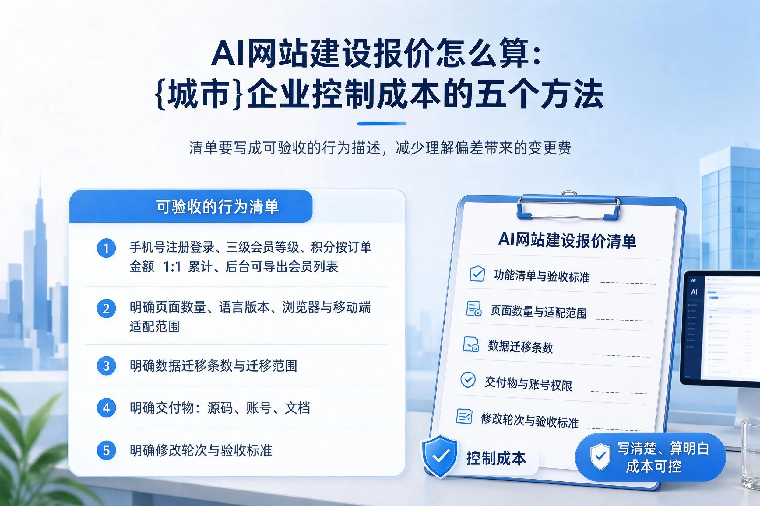 AI网站建设报价怎么算:海口企业控制成本的五个方法